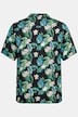 Viscose overhemd, halflange mouwen, Cuba-kraag, boxy fit, bloemenprint