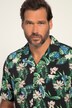 Viscose overhemd, halflange mouwen, Cuba-kraag, boxy fit, bloemenprint
