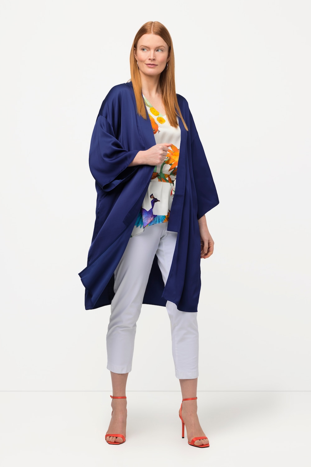 Große Größen Kimono, Damen, blau, Größe: 1=42-48, Viskose, Ulla Popken