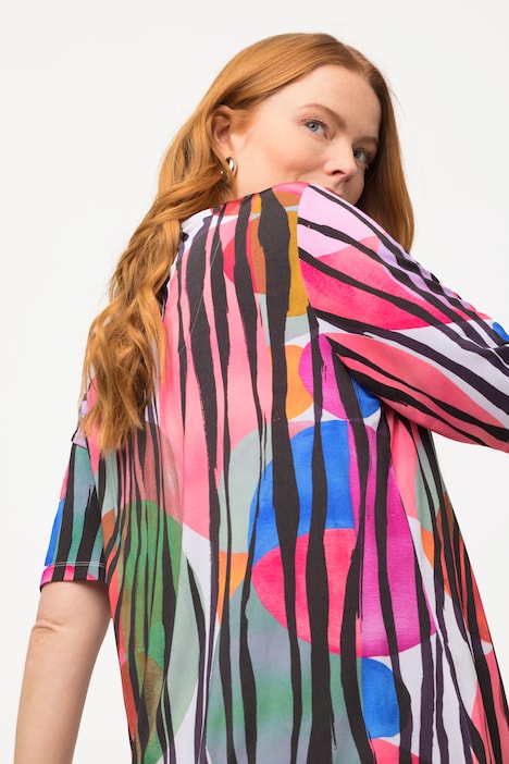 Colorful Geometric Stretch Blend Blouse | T-Shirts | Knit Tops & Tees