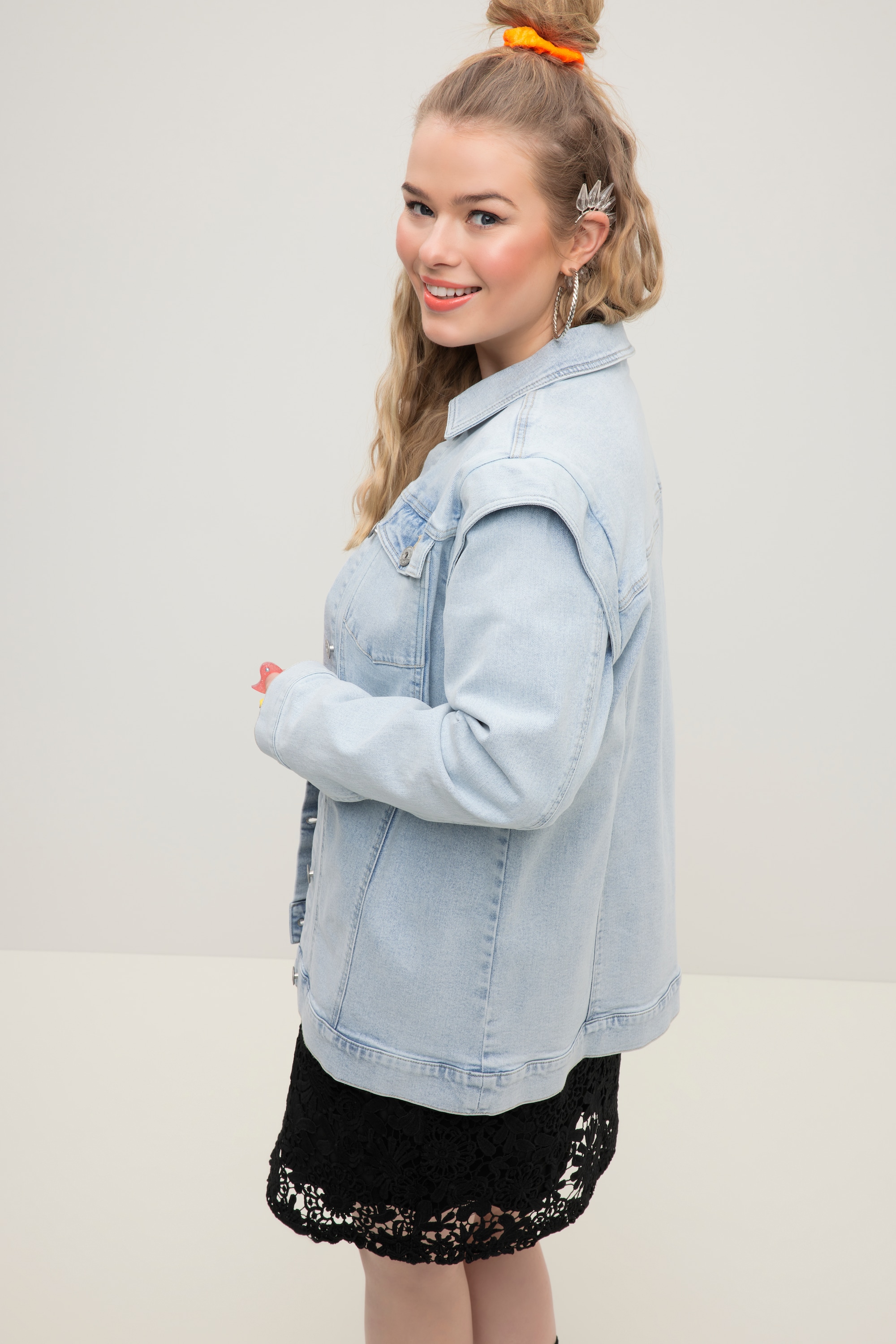 Studio Untold Damen große Größen Jeansjacke oversized Schulter Betonung