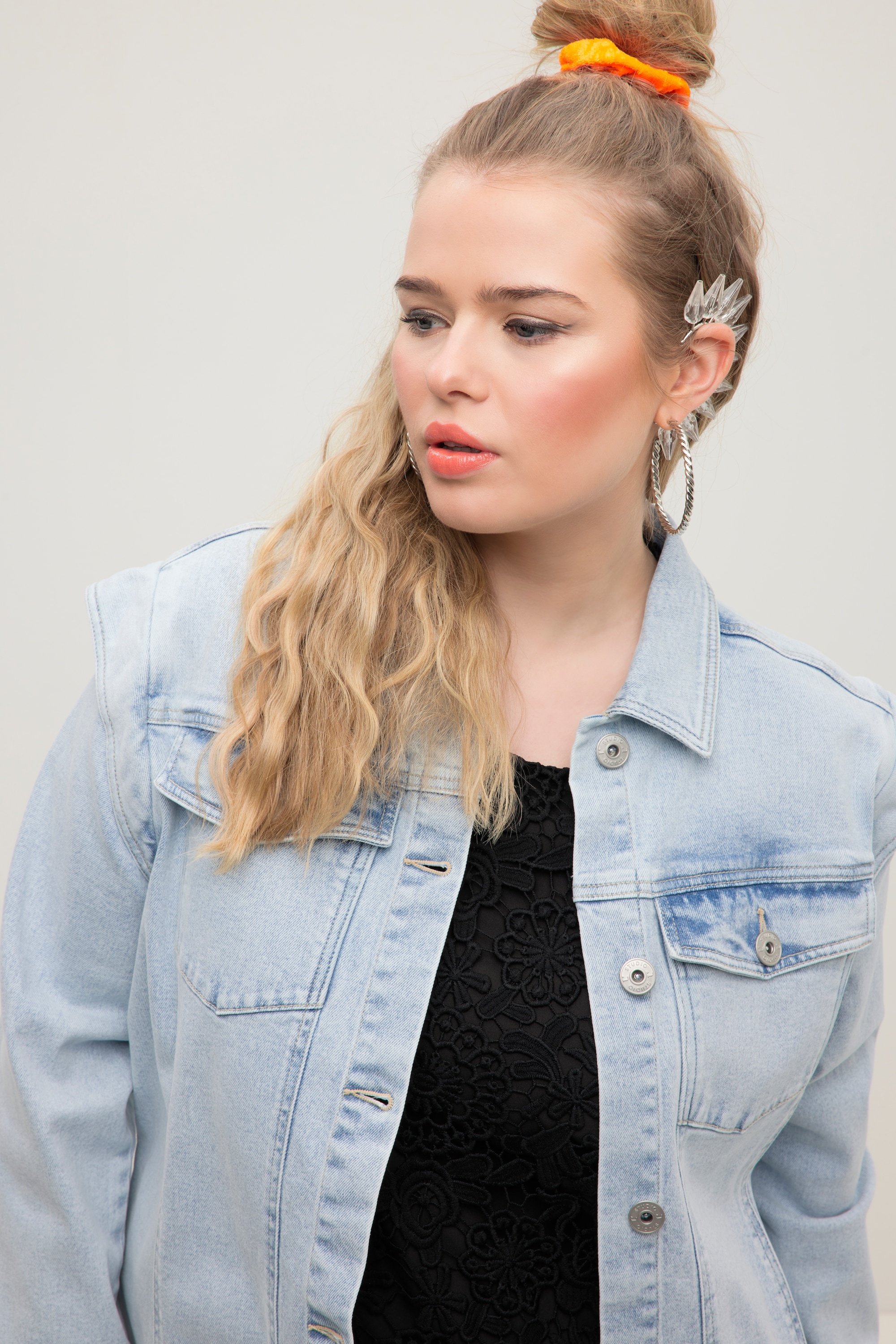 Studio Untold Damen große Größen Jeansjacke oversized Schulter Betonung