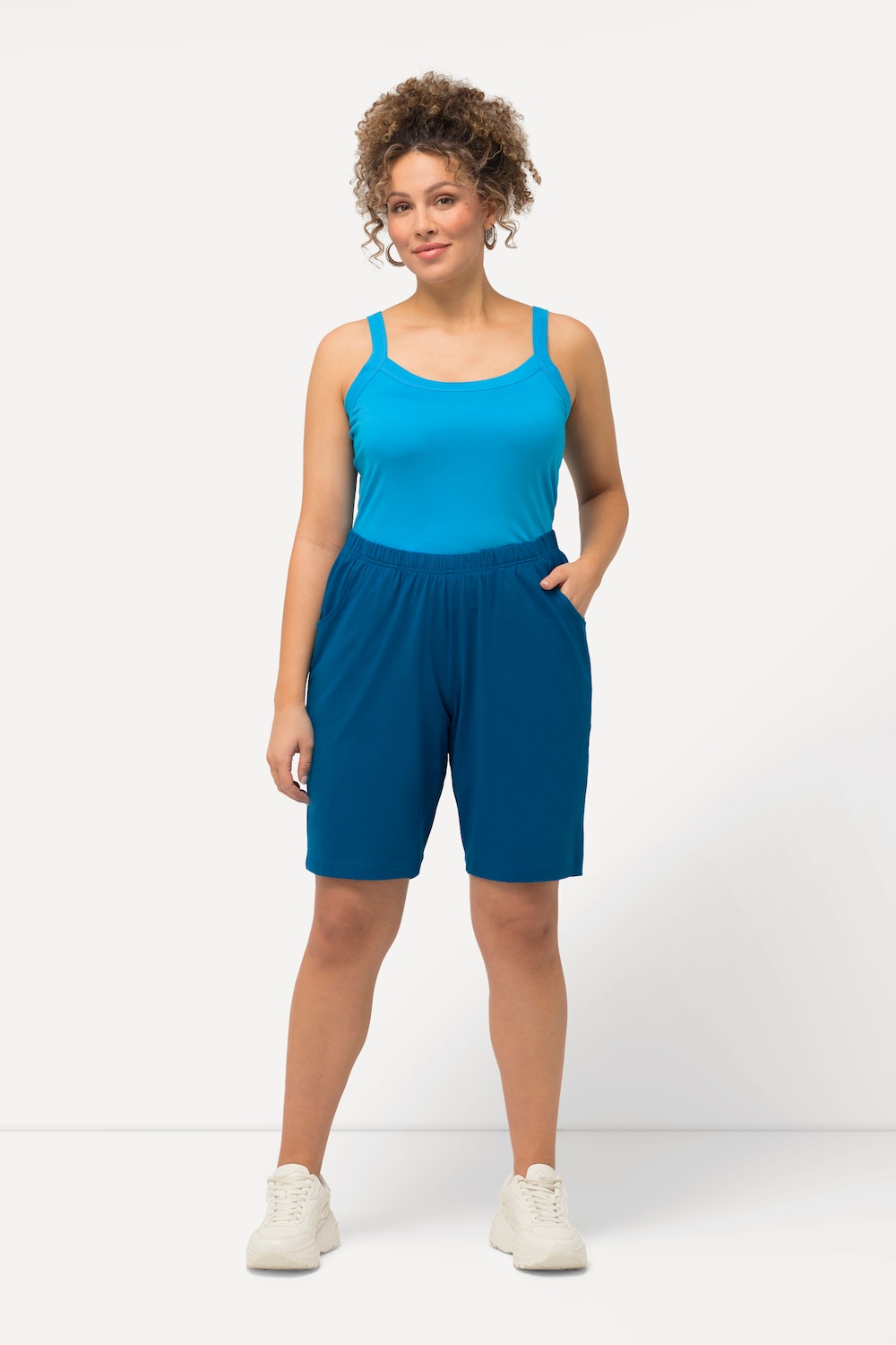 Große Größen Jerseyshorts, Damen, türkis, Größe: 46/48, Baumwolle, Ulla Popken