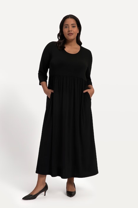 Matte Jersey Round Neck Empire Pocket A-line Dress | Maxi Dresses | Dresses