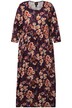 Midi šaty, květy, empírový šev, kulatý výstřih, 3/4 rukávy