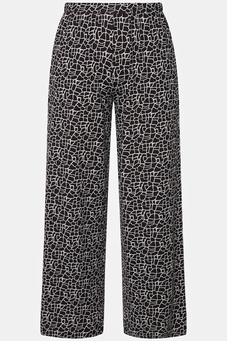 Matte Jersey Print Elastic Waist Pocket Pants | Comfort Pants | Pants