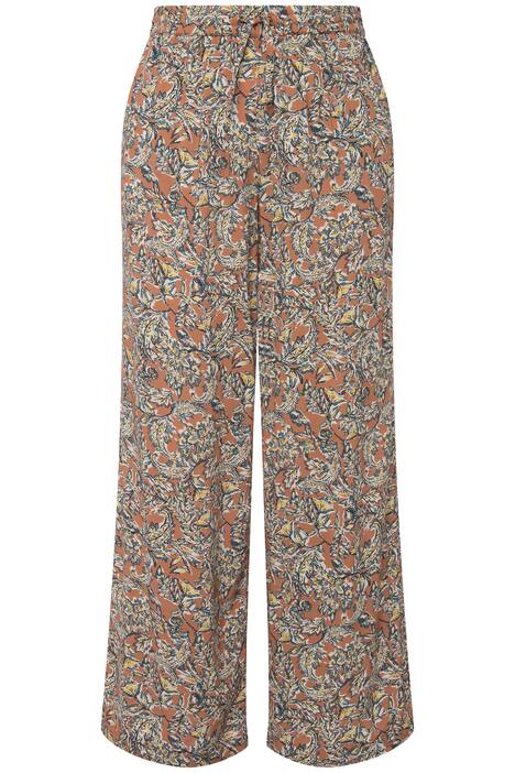 Palácové kalhoty, široké nohavice, květovaný potisk, elastický pas