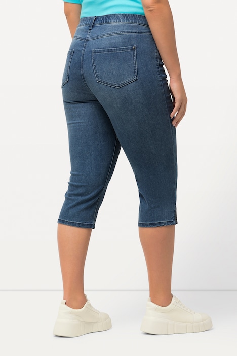 Elastic Inset Slim Leg Sienna Fit Stretch Capri Jeans