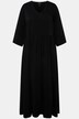 Sukienka, falbana u dołu, linia litery A, dekolt w szpic, rękaw 3/4