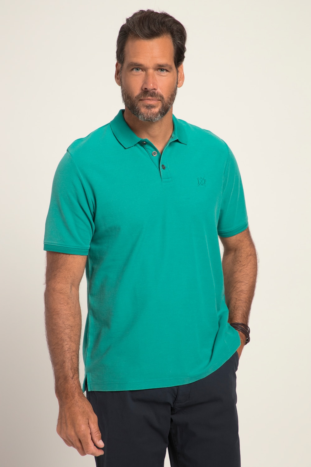 Grote Maten poloshirt, Heren, turquoise, Maat: 4XL, Katoen, JP1880