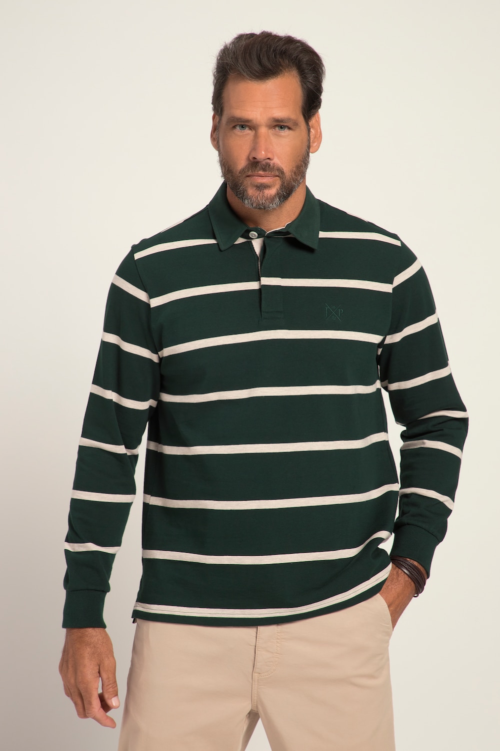 Grote Maten rugbysweater, Heren, grijs, Maat: 6XL, Katoen, JP1880