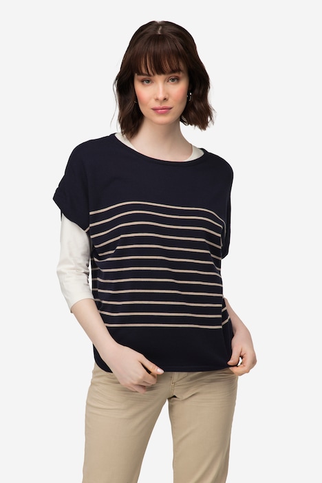 Breton Striped Cap Sleeve Sweater