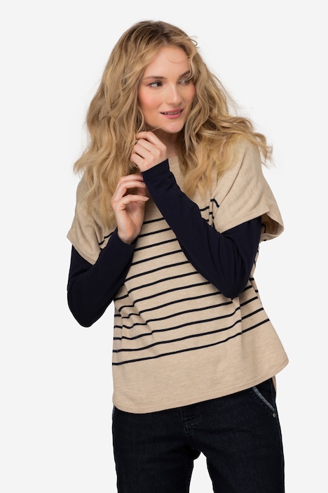 Breton Striped Cap Sleeve Sweater