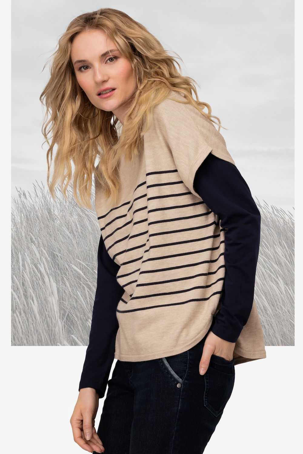 Große Größen Pullunder, Damen, beige, Größe: S, Viskose/Polyester/Synthetische Fasern, LAURASON