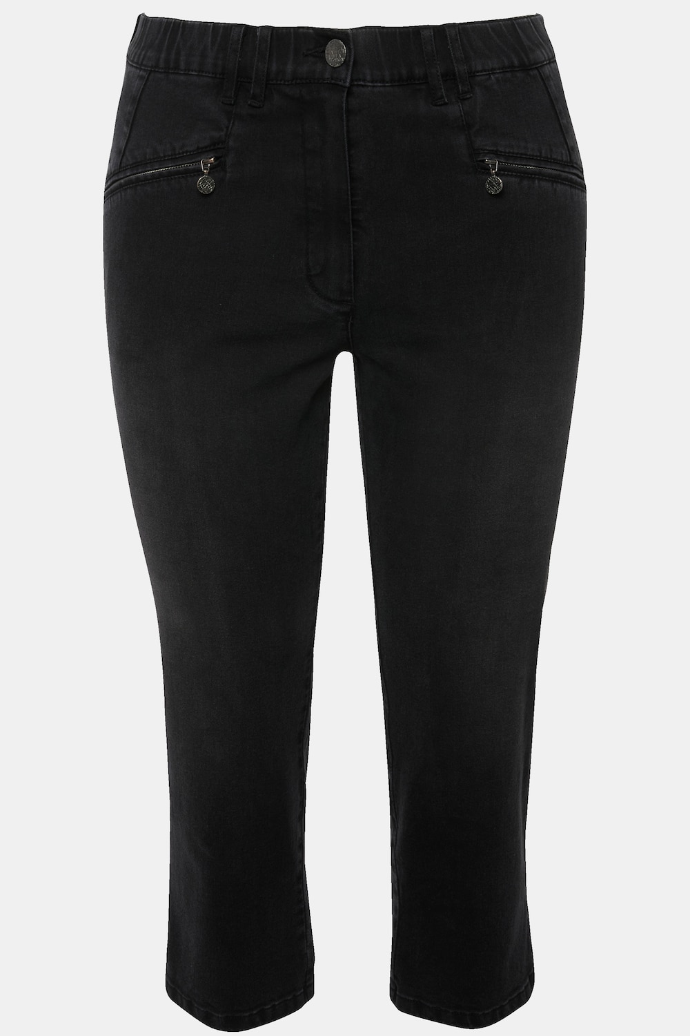 Stora storlekar 7/8-jeans Mony, Dam, svart, storlek: 46, Bomull/Polyester/Viskos, Ulla Popken