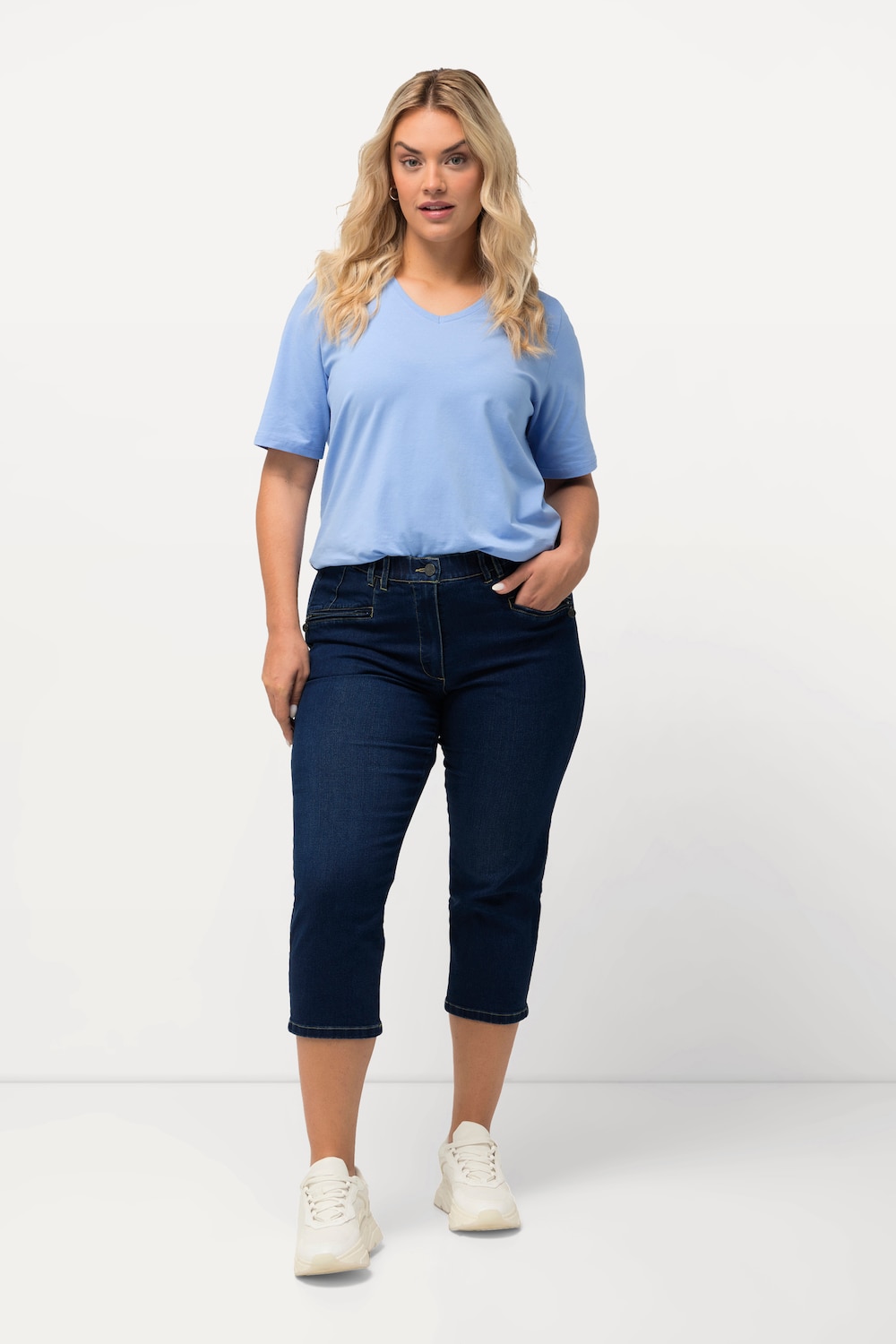 Große Größen 7/8-Jeans Mony, Damen, blau, Größe: 54, Baumwolle/Polyester/Viskose, Ulla Popken