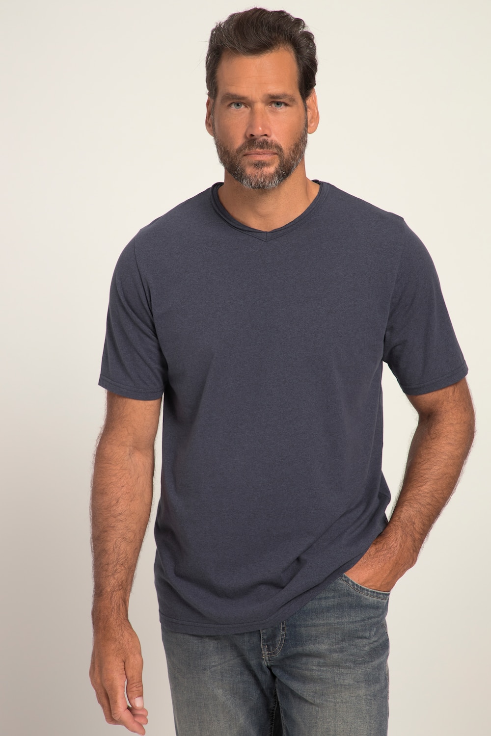 Grote Maten T-shirt, Heren, blauw, Maat: L, Polyester, JP1880