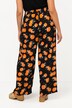 Orange Print Wide Leg Slip-On Palazzo Pants