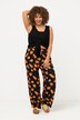 Orange Print Wide Leg Slip-On Palazzo Pants