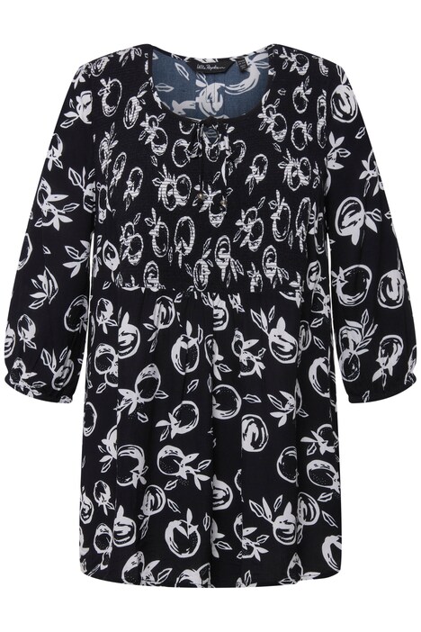 Mačkaná halenka, pomeranče, A střih, kulatý výstřih, 3/4 rukávy