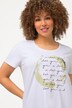 T-shirt dal taglio svasato con stampa con scritta, scollo a girocollo e mezze maniche