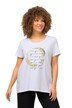 Tričko, nápis, A střih, kulatý výstřih, krátké rukávy