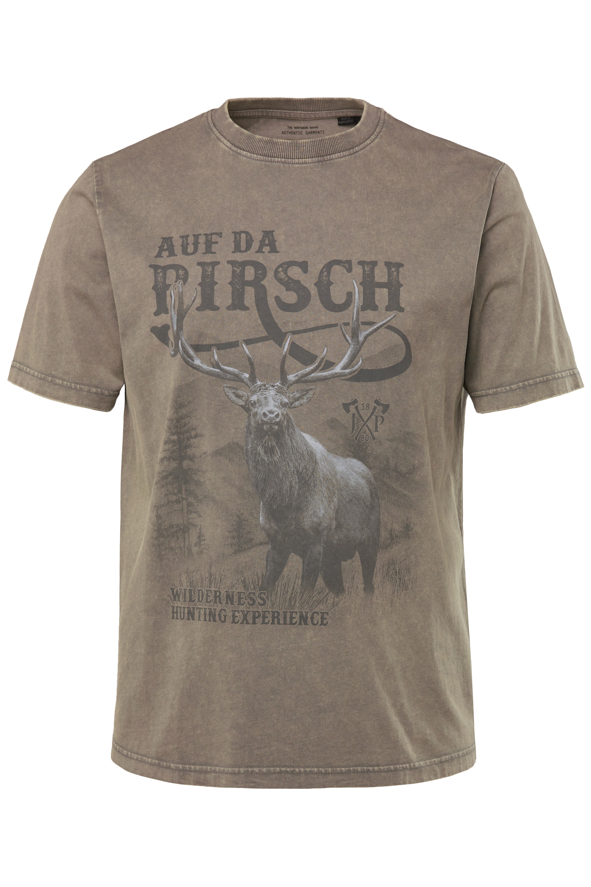 JP 1880 Herren große Größen T Shirt Tracht Halbarm großer Print Vintage Look