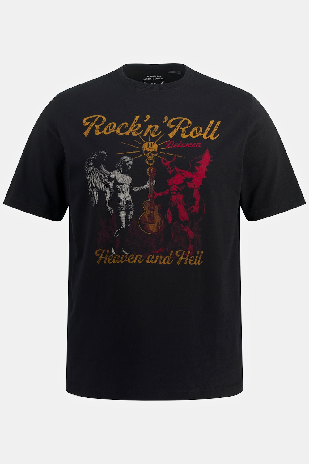 T-Shirt, Halbarm, Brustprint, Rundhals