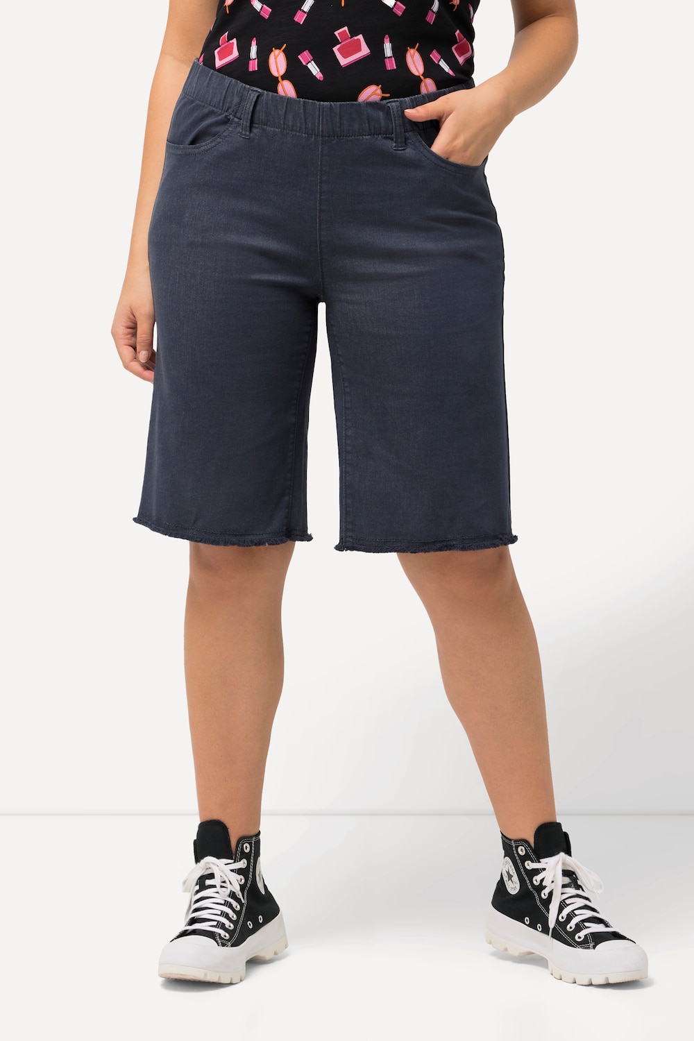 Große Größen Bermuda, Damen, blau, Größe: 56, Baumwolle/Polyester, Ulla Popken