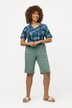 Frayed Hemline Elastic Waistband Bermuda Shorts