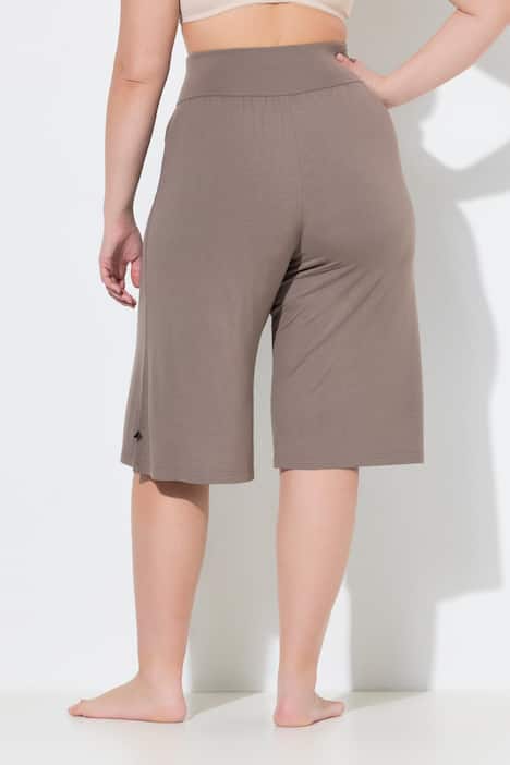 Bermuda, weites, gerades Bein, Elastikbund