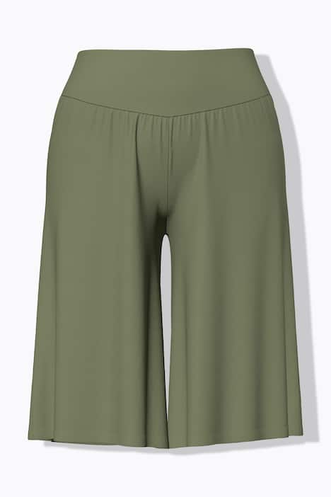 Bermuda, weites, gerades Bein, Elastikbund