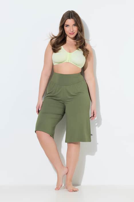 Bermuda, weites, gerades Bein, Elastikbund