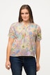 Bluse, blomsterprint, Oversized, V-udskæring, halværmer
