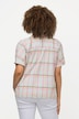 Bluse, Karomuster, Oversized, V-Ausschnitt, Halbarm