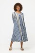 Kaftan, Ethnomuster, A-Linie, Tunika-Ausschnitt, 3/4-Arm