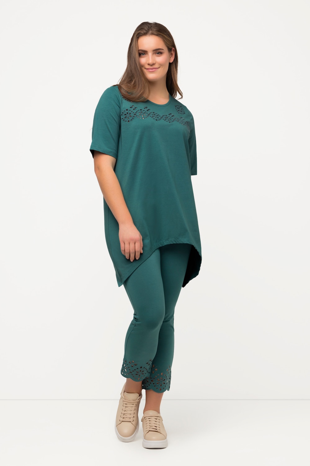 Grote Maten T-shirt, Dames, turquoise, Maat: 58/60, Katoen, Ulla Popken