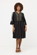 Graphic Jacquard Stripe Cotton Dress