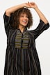 Graphic Jacquard Stripe Cotton Dress
