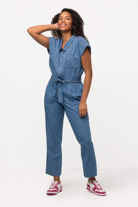 Soft Short Sleeve Denim Jumpsuit | Jeans | Pants