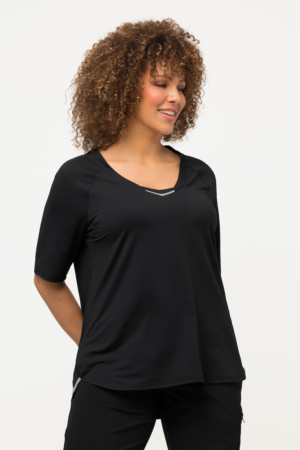 Große Größen T-Shirt, Damen, schwarz, Größe: 58/60, Polyester/Elasthan, Ulla Popken