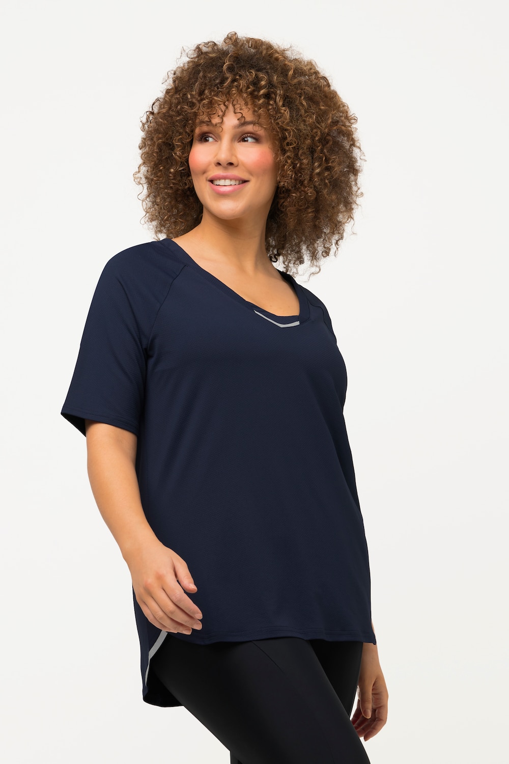 Grote Maten T-shirt, Dames, blauw, Maat: 58/60, Polyester/Elastaan, Ulla Popken