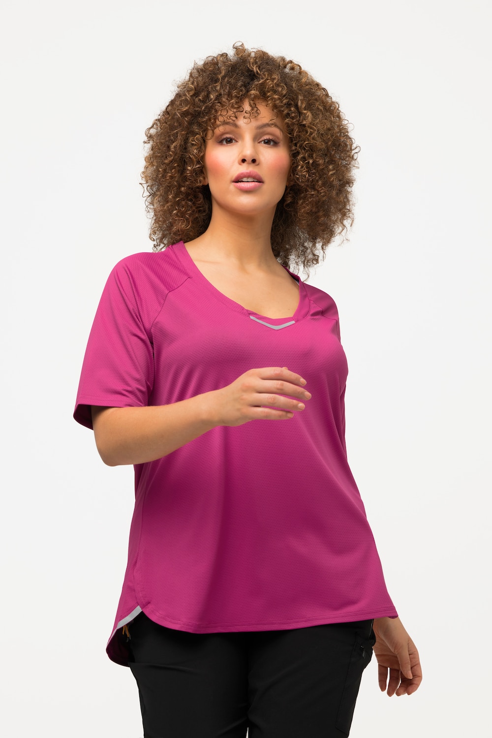 Grote Maten T-shirt, Dames, paars, Maat: 42/44, Polyester/Elastaan, Ulla Popken