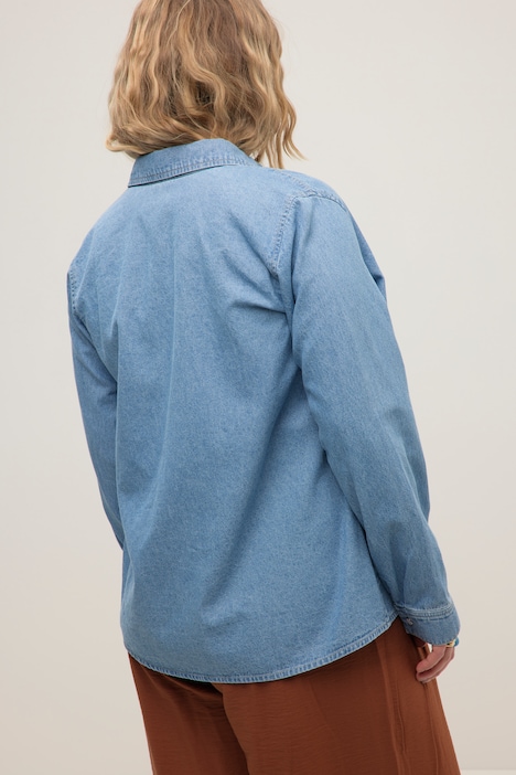 One Pocket Snap Front Denim Shirt
