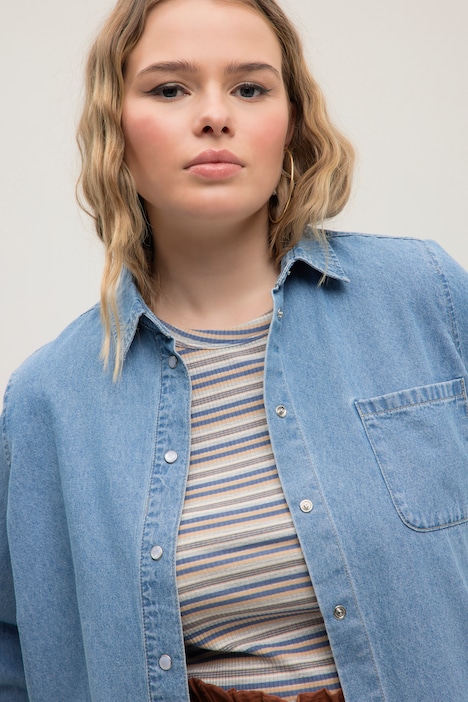 One Pocket Snap Front Denim Shirt