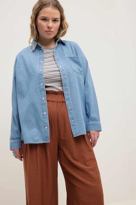 One Pocket Snap Front Denim Shirt