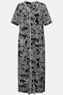 Jungle Cat Print Short Sleeve V-Neck Button Front Nightgown