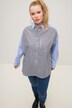 Patchwork Striped Long Sleeve Button Down Blouse