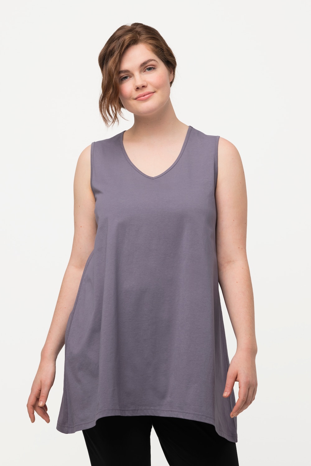 Thumbnail - Große Größen Longtop, Damen, lila, Größe: 50/52, Baumwolle, Ulla Popken