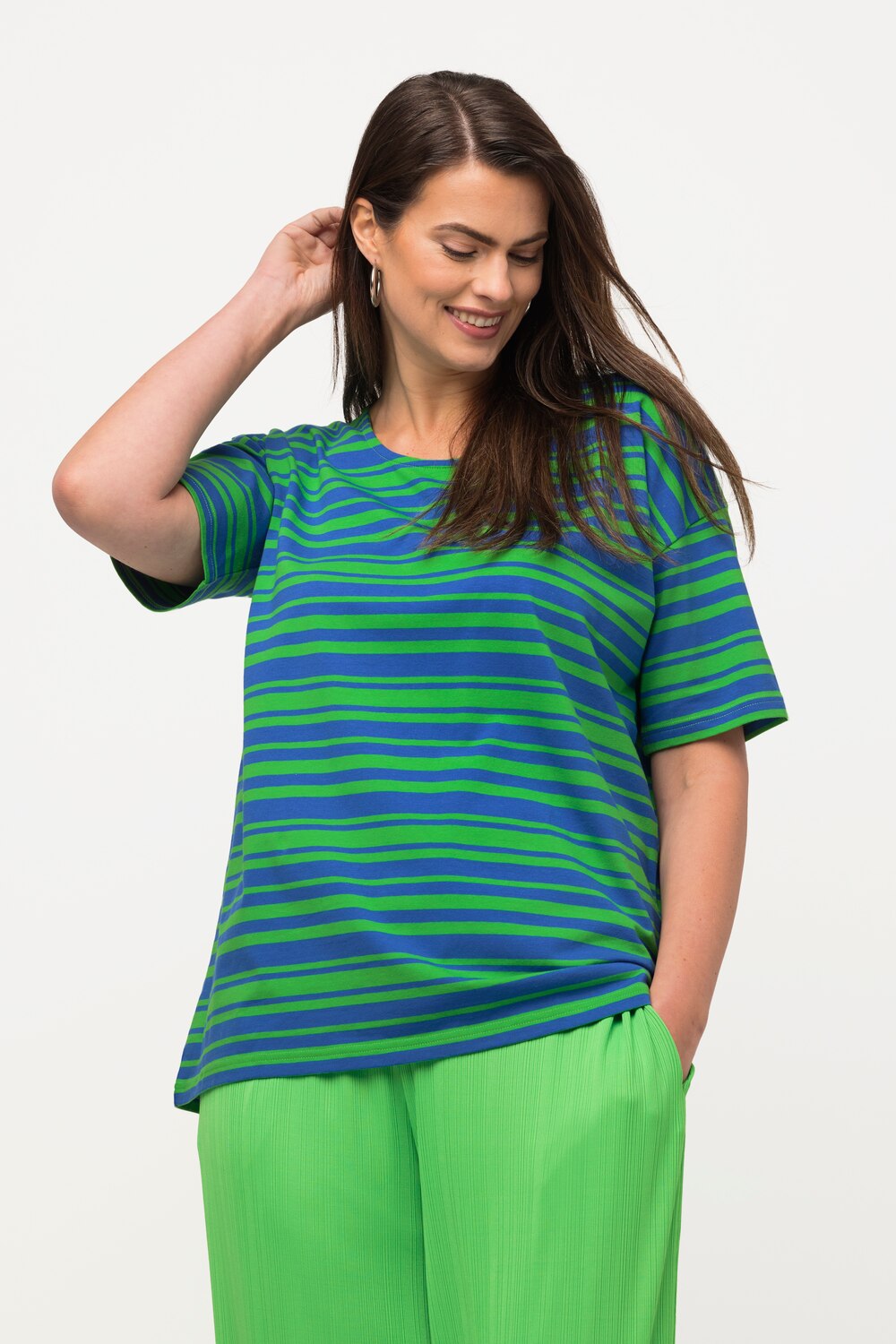 Grote Maten T-shirt, Dames, groen, Maat: 50/52, Katoen, Ulla Popken